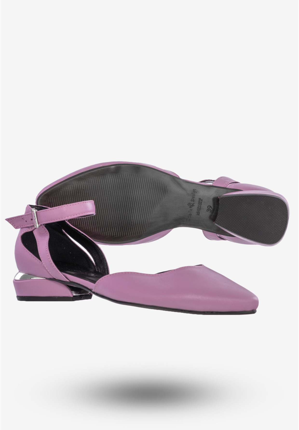 Półbuty Damskie Buty Skóra Naturalna Fioletowe Lovsoka 204