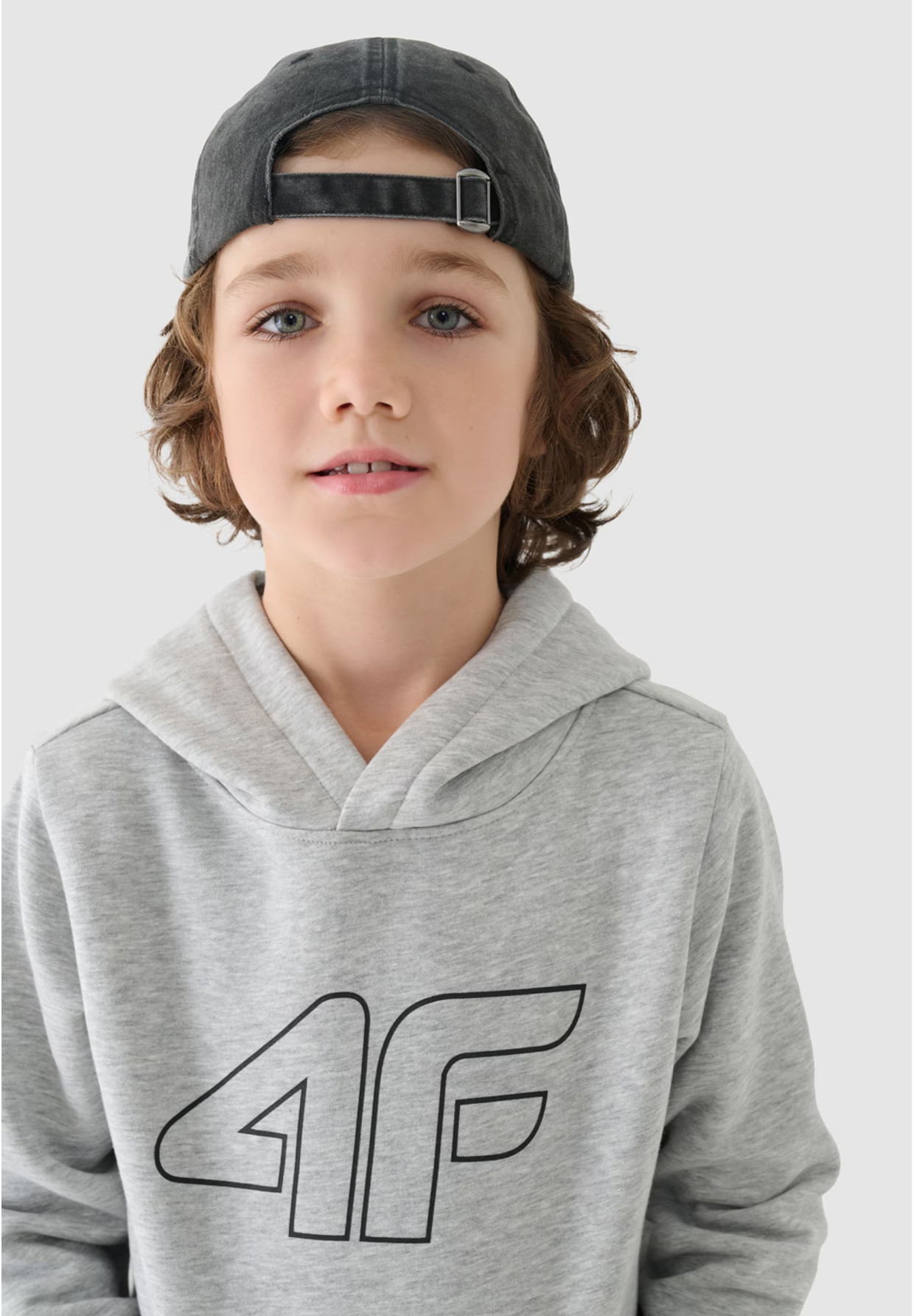 Bluza Chłopięca 4F Z Kapturem Szara 4FJWMM00TSWSM1292