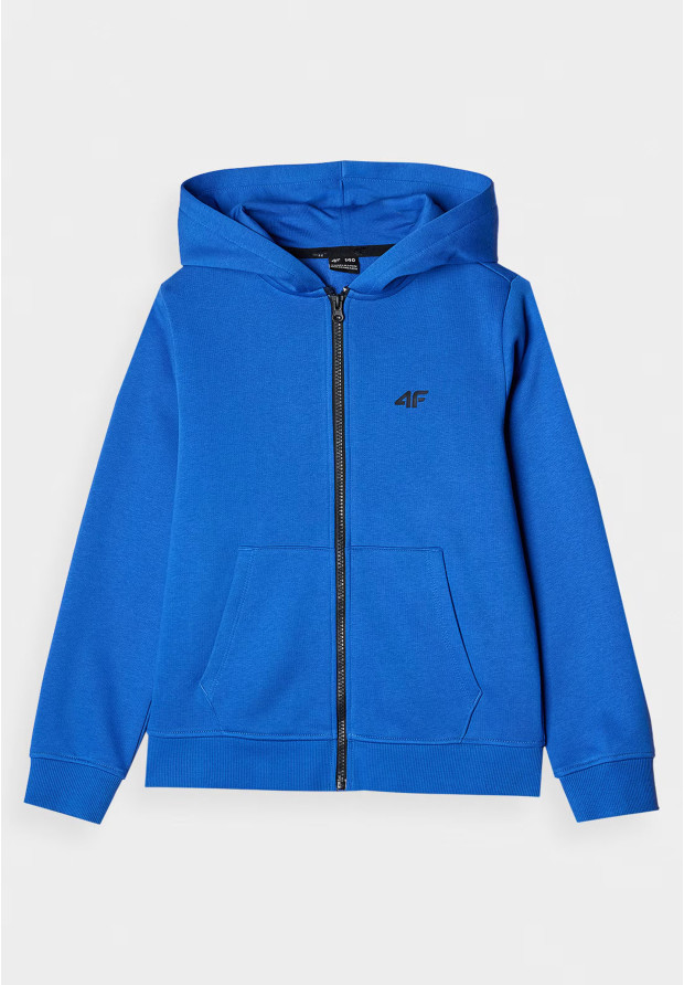 Bluza Chłopięca 4F Z Kapturem Rozpinana Niebieska 4FJWMM00TSWSM1295