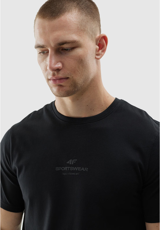 Koszulka Męska 4F Sportowy T-shirt Czarny Regular 4FWAW24TTSHM1585