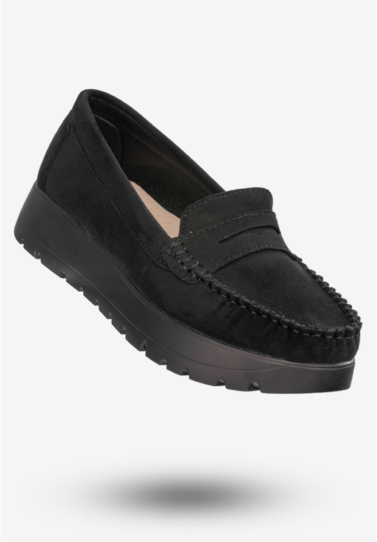 Mokasyny Damskie Lekkie Buty Półbuty Czarne Potocki 24-21338BK
