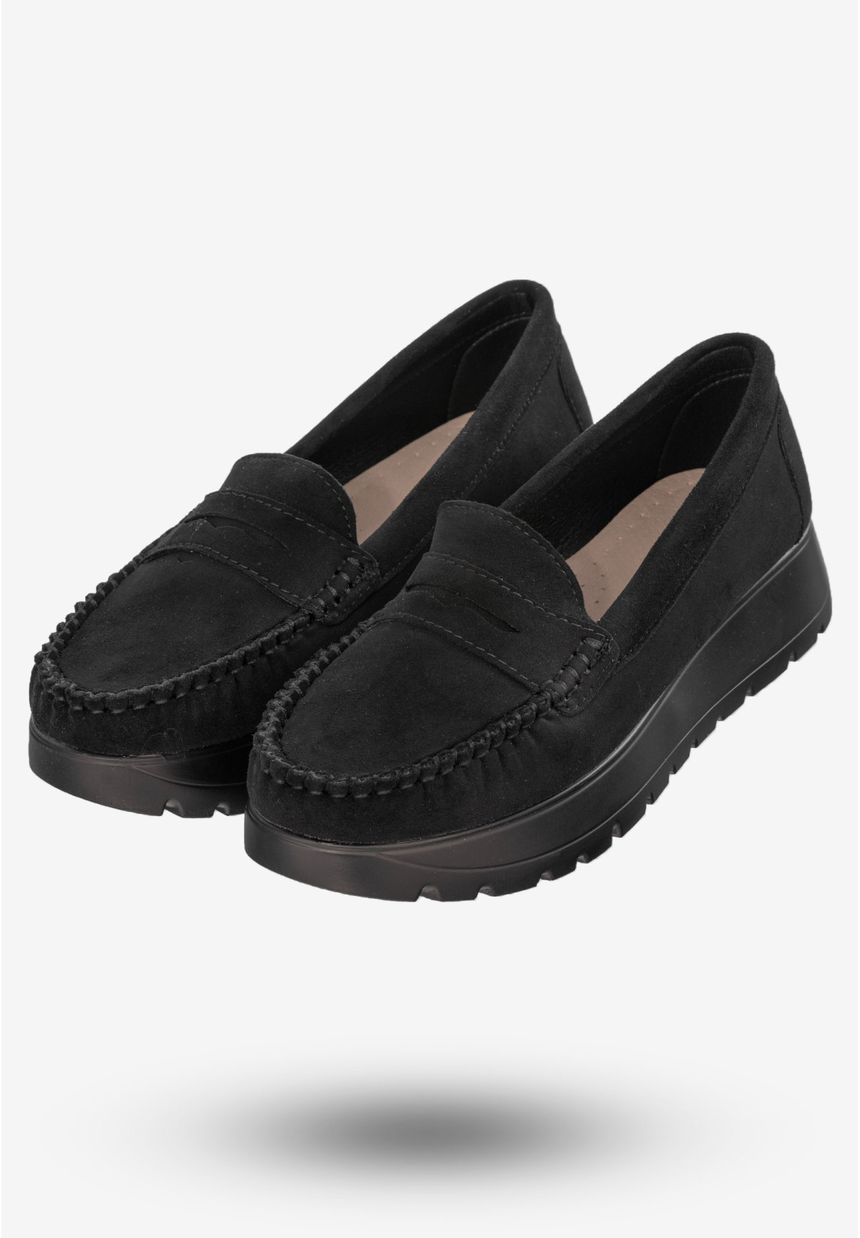 Mokasyny Damskie Lekkie Buty Półbuty Czarne Potocki 24-21338BK