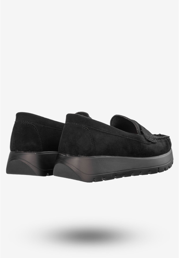Mokasyny Damskie Lekkie Buty Półbuty Czarne Potocki 24-21338BK
