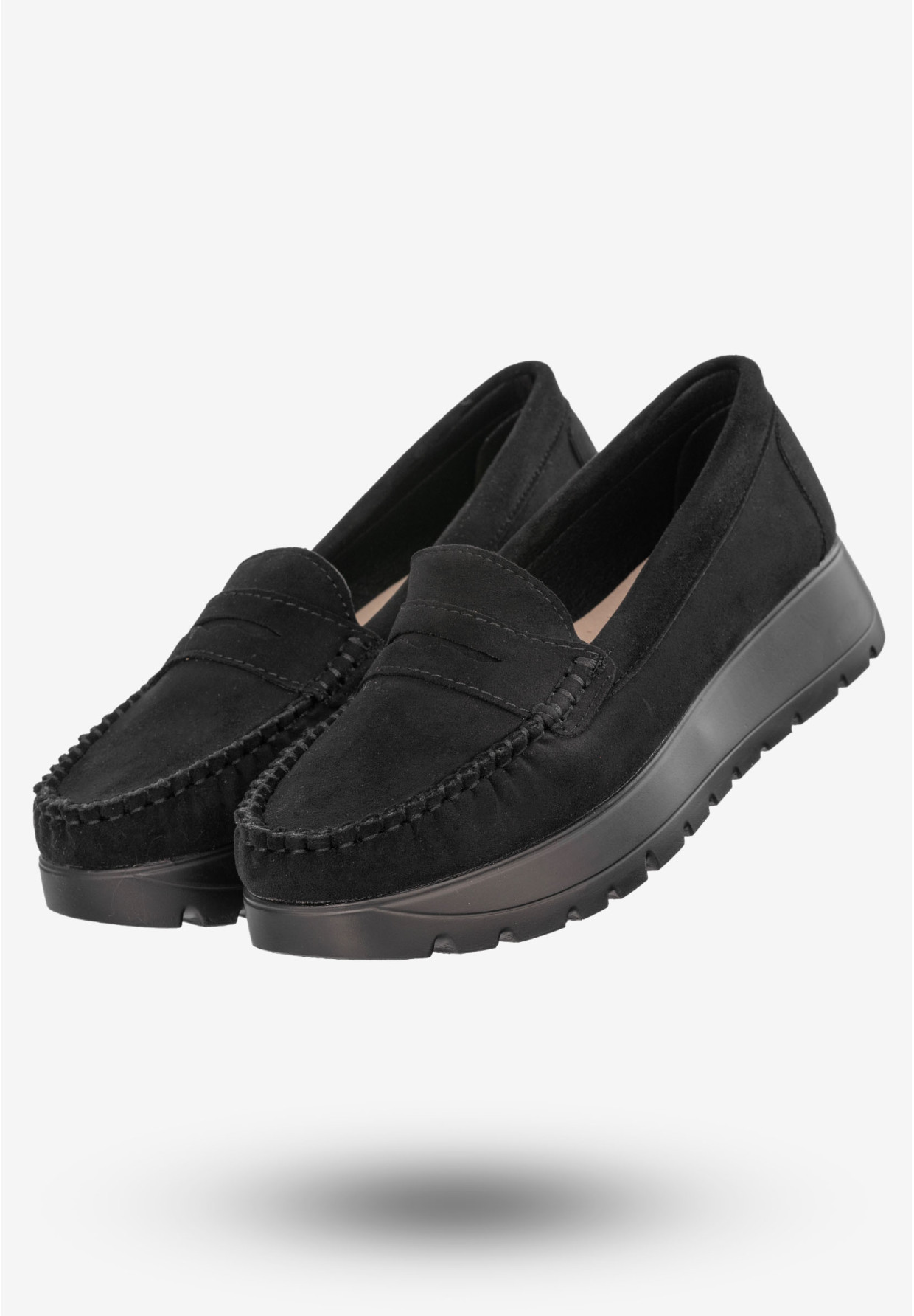 Mokasyny Damskie Lekkie Buty Półbuty Czarne Potocki 24-21338BK
