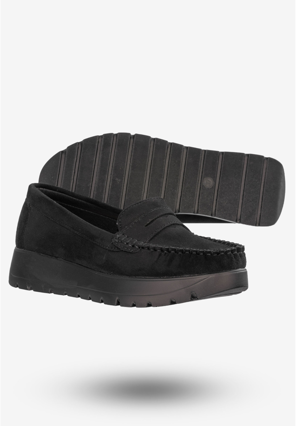 Mokasyny Damskie Lekkie Buty Półbuty Czarne Potocki 24-21338BK