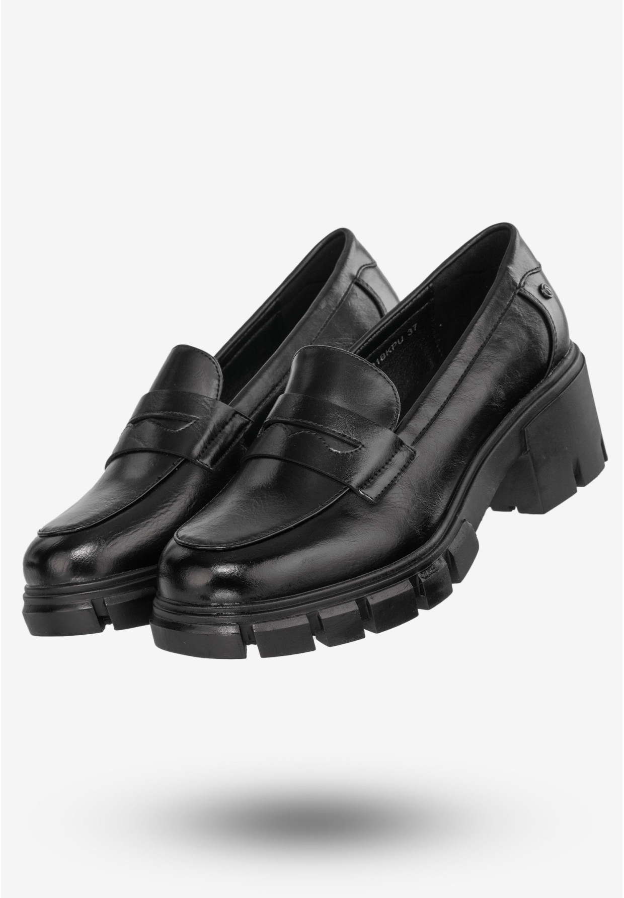 Mokasyny Damskie Buty Eleganckie Półbuty Czarne Potocki 24-2-12401BKPU