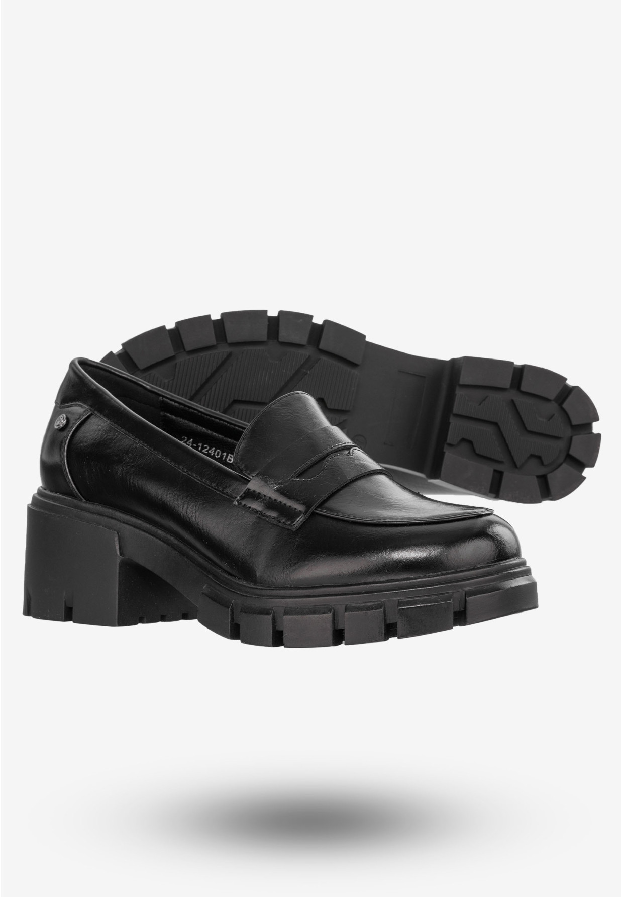 Mokasyny Damskie Buty Eleganckie Półbuty Czarne Potocki 24-2-12401BKPU