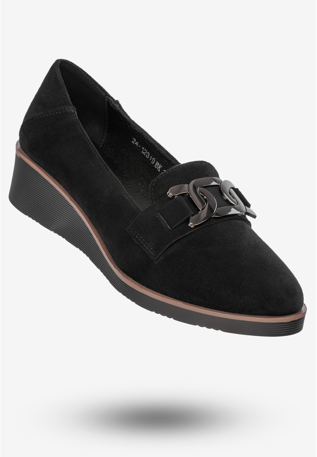 Półbuty Damskie Buty Na Koturnie Lekkie Czarne Potocki 24-12319BK