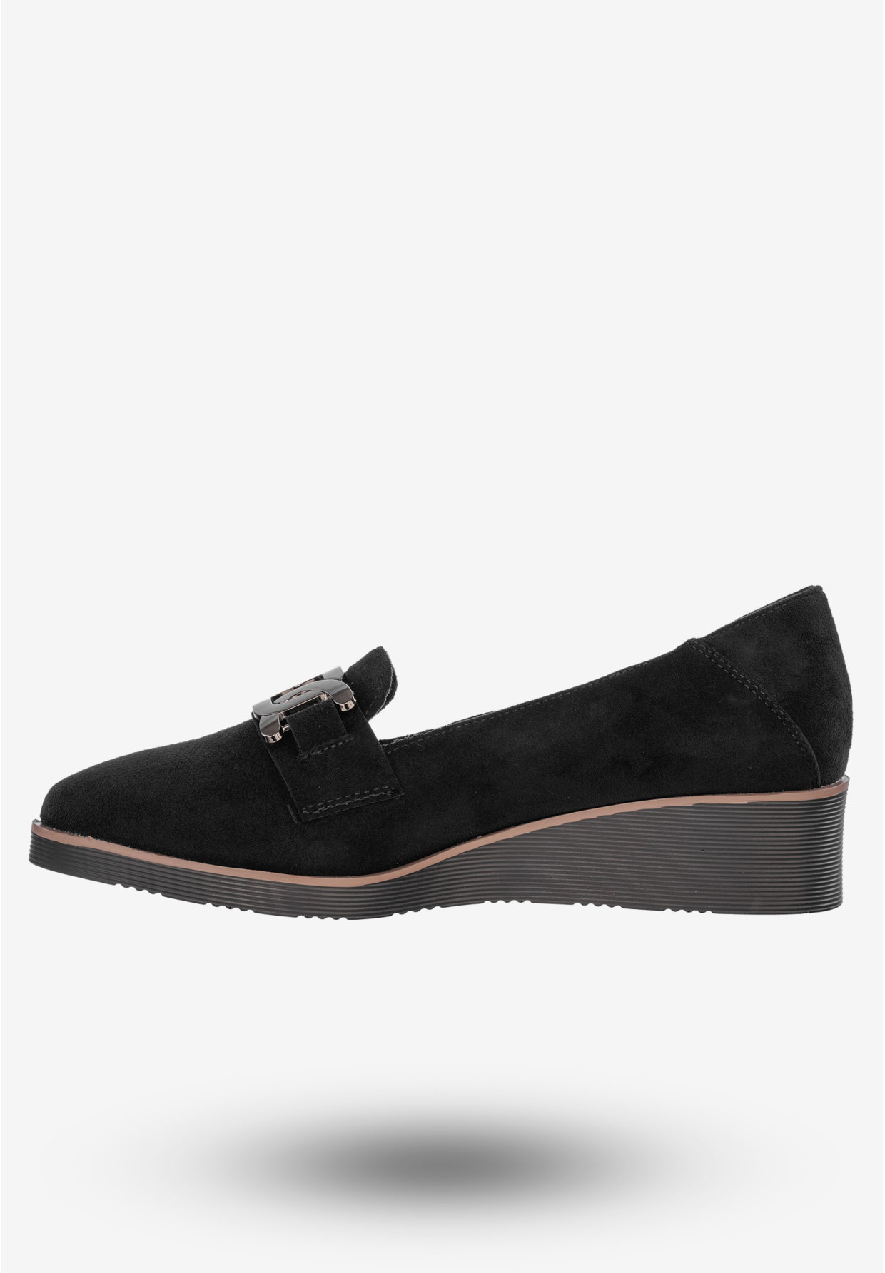 Półbuty Damskie Buty Na Koturnie Lekkie Czarne Potocki 24-12319BK