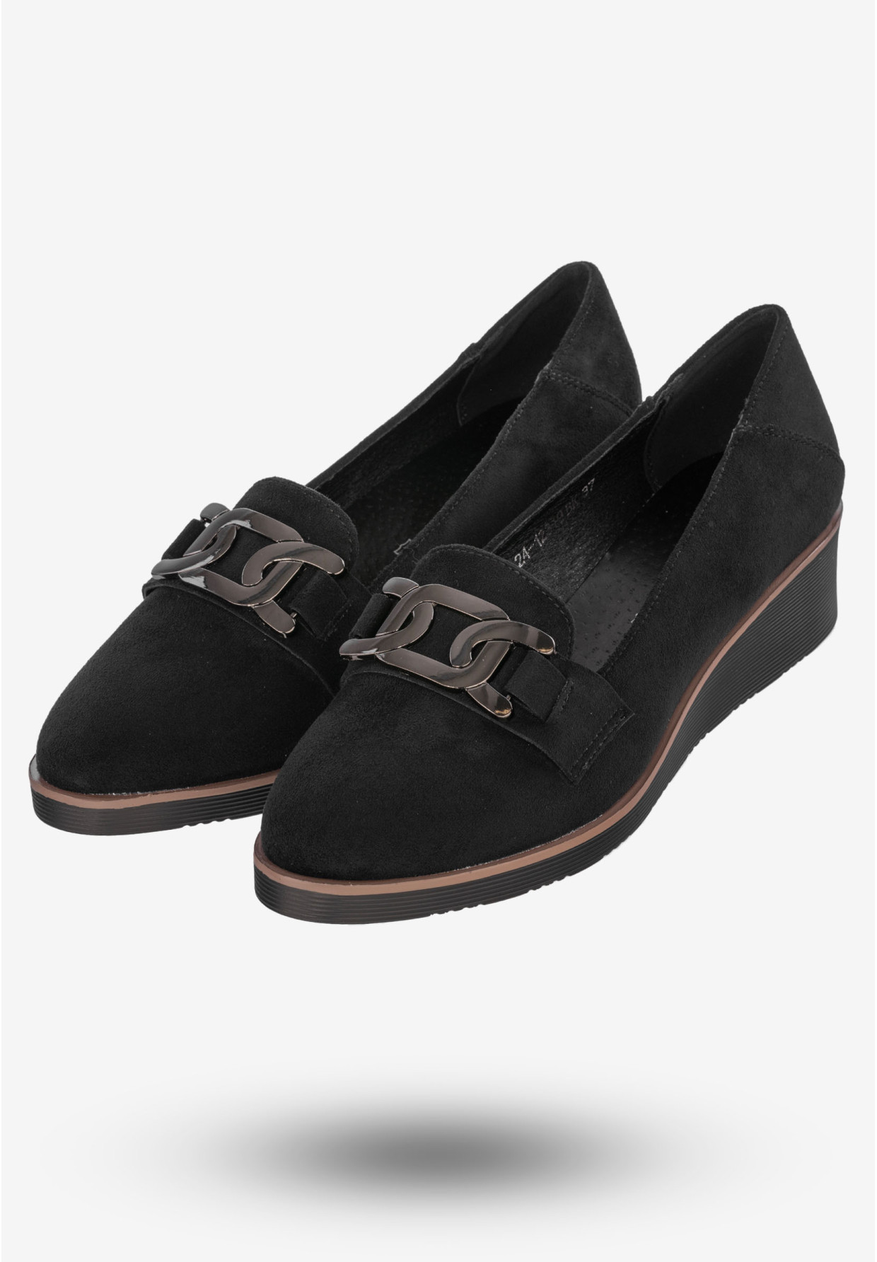Półbuty Damskie Buty Na Koturnie Lekkie Czarne Potocki 24-12319BK