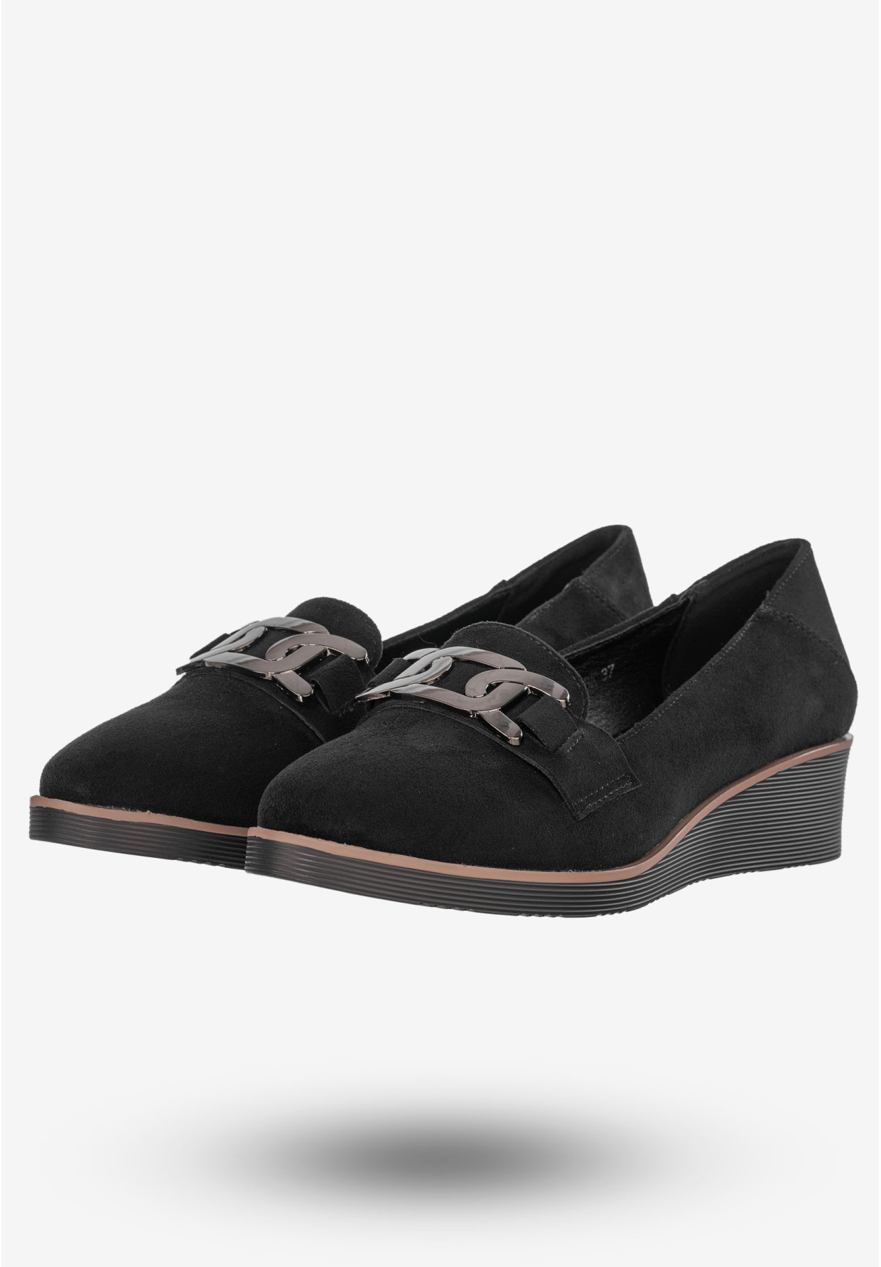 Półbuty Damskie Buty Na Koturnie Lekkie Czarne Potocki 24-12319BK