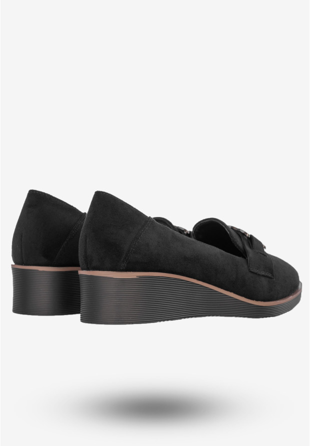 Półbuty Damskie Buty Na Koturnie Lekkie Czarne Potocki 24-12319BK
