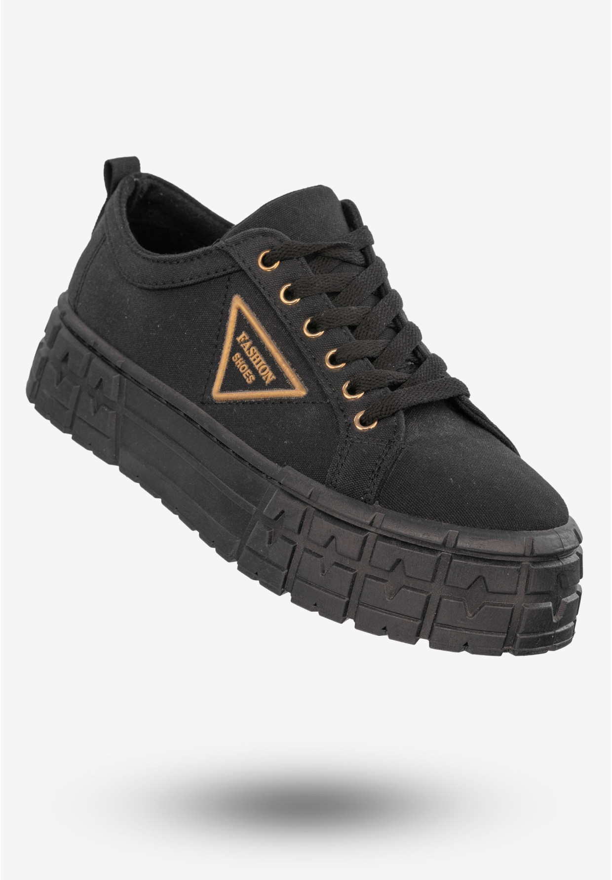Tenisówki Damskie Trampki Buty Na Platformie Czarne Goodin GD-HR-28