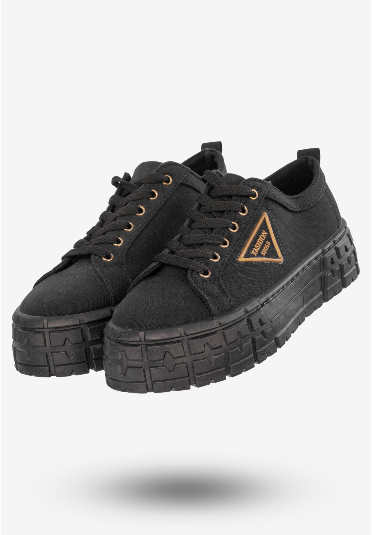 Tenisówki Damskie Trampki Buty Na Platformie Czarne Goodin GD-HR-28