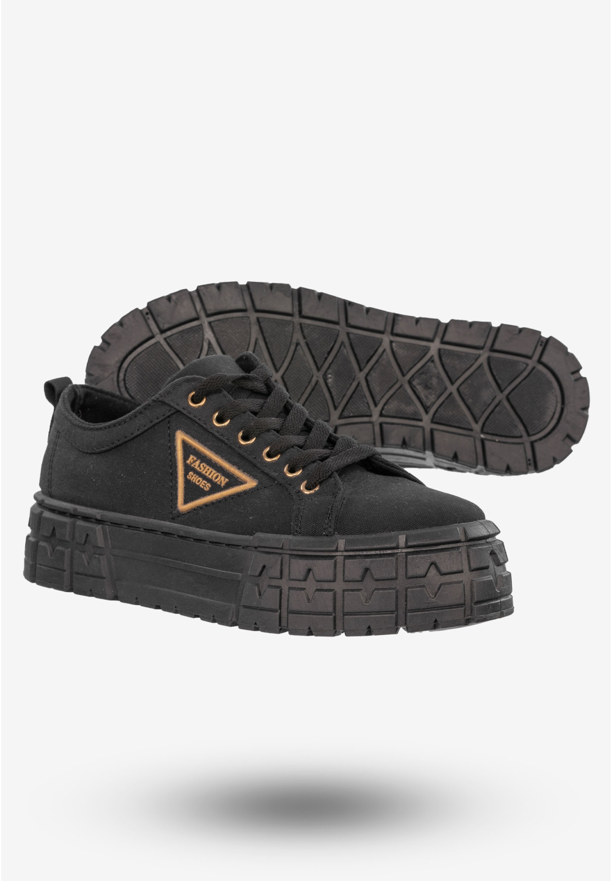 Tenisówki Damskie Trampki Buty Na Platformie Czarne Goodin GD-HR-28