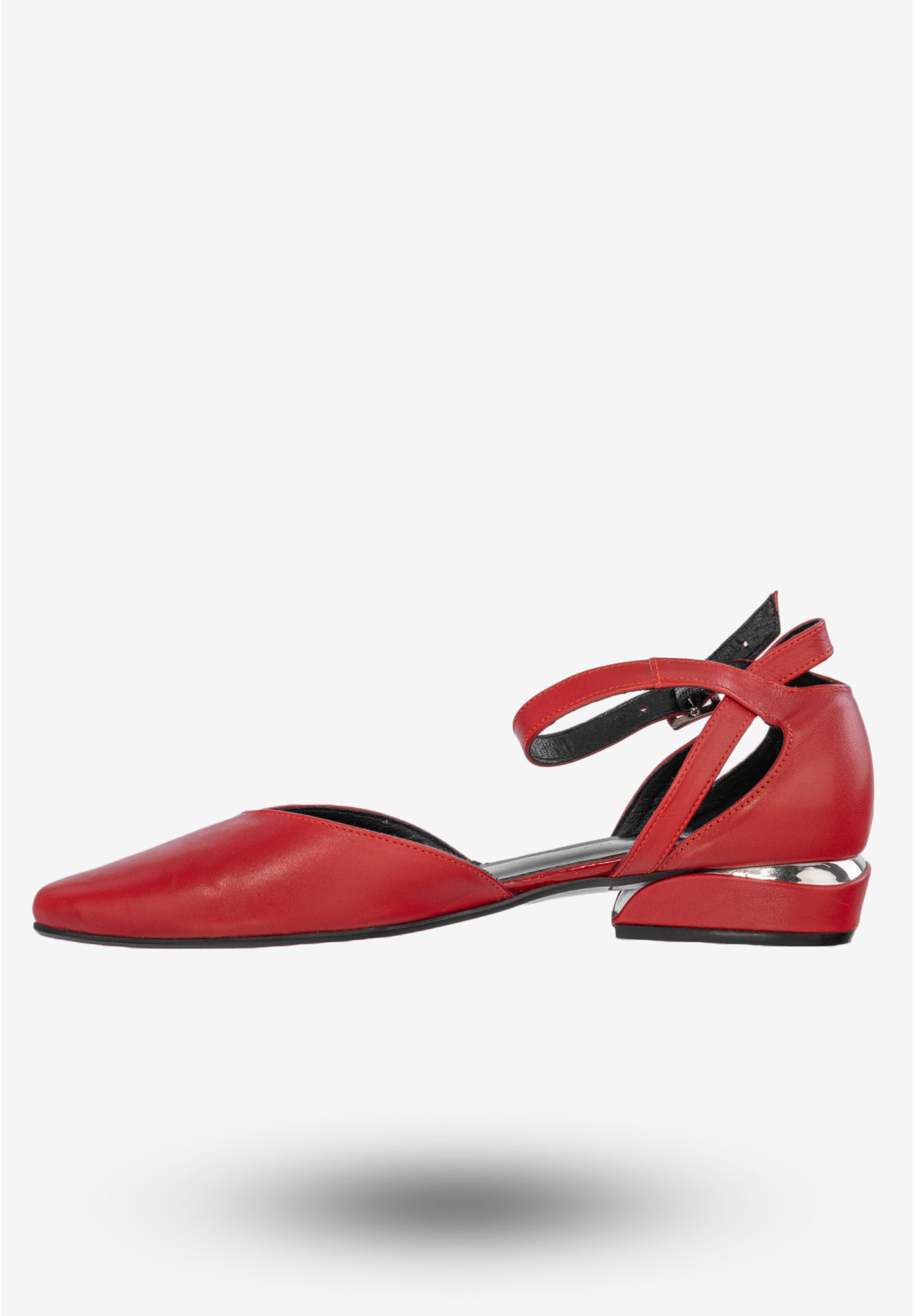 Półbuty Damskie Buty Skóra Naturalna Czerwone Lovsoka 204