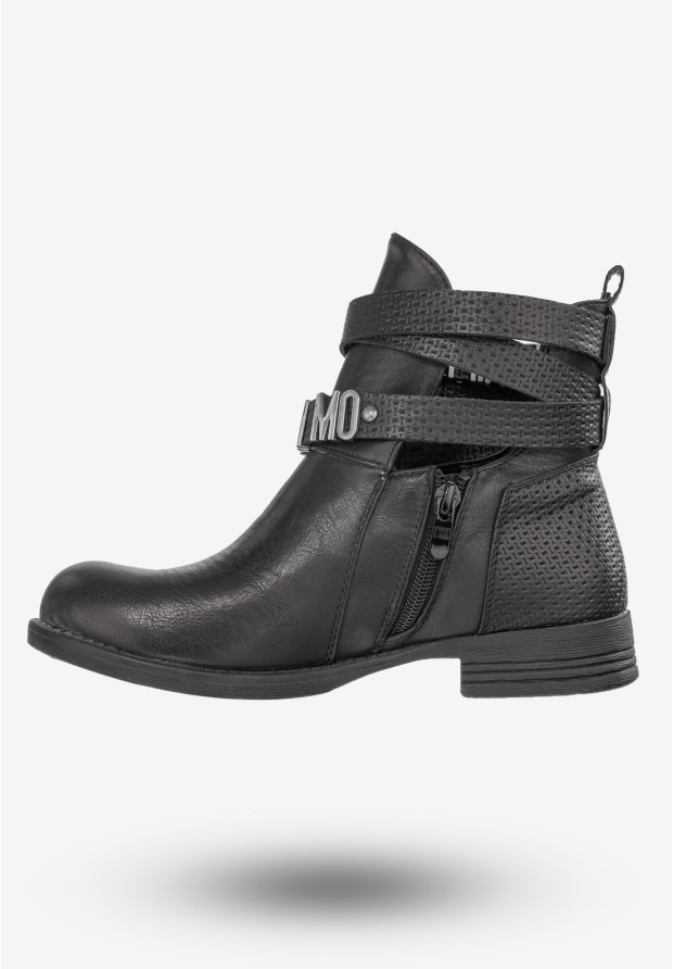 Botki Damskie Buty Ekoskóra Na Jesień Czarne Goodin GD-ZN44