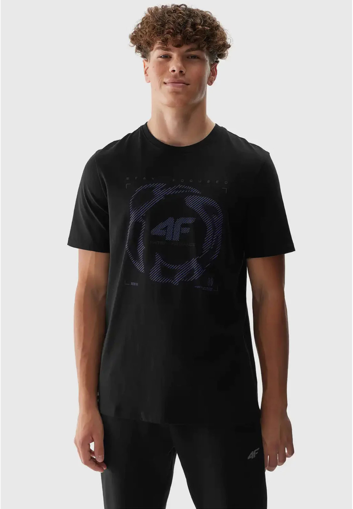Koszulka Męska 4F Sportowy T-shirt Czarny Regular 4FWAW24TTSHM1587