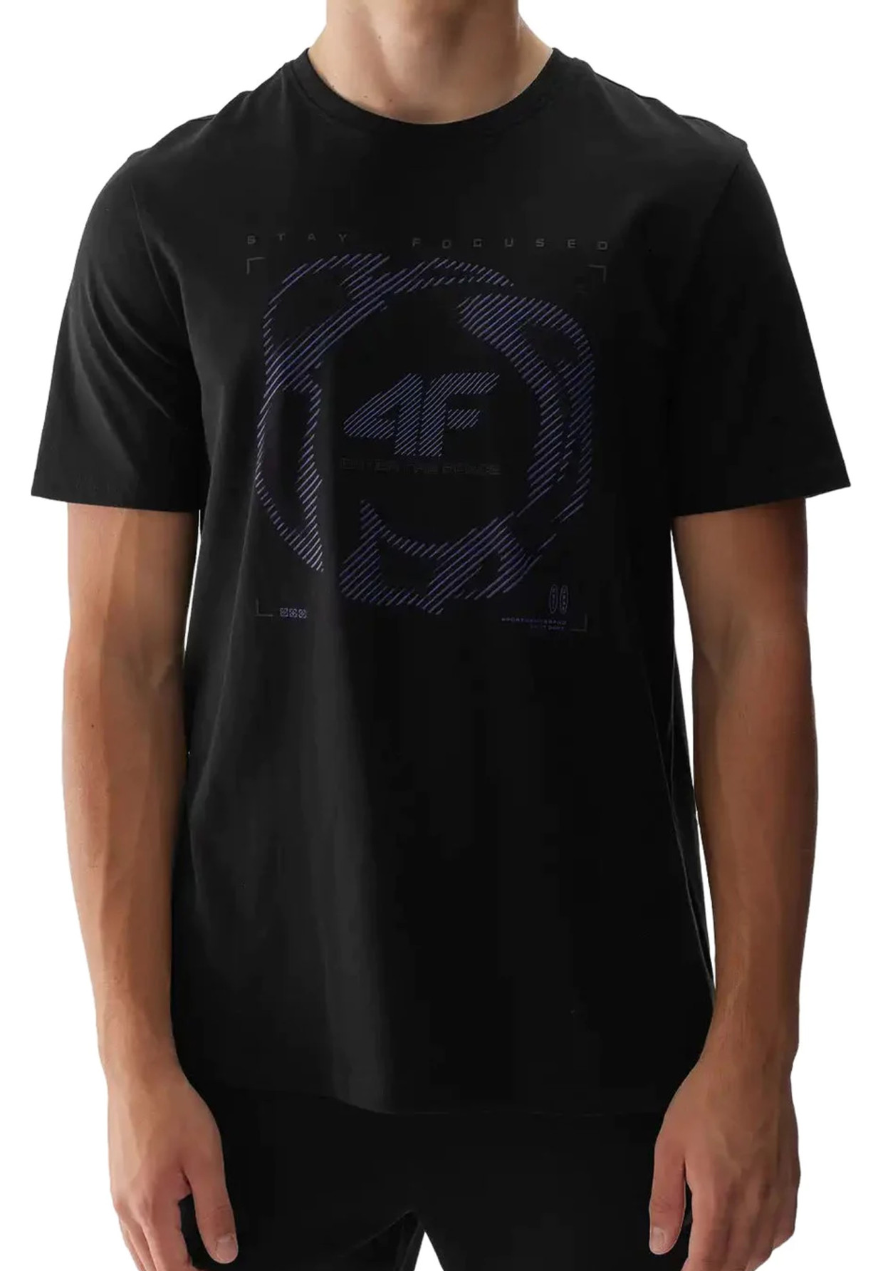 Koszulka Męska 4F Sportowy T-shirt Czarny Regular 4FWAW24TTSHM1587