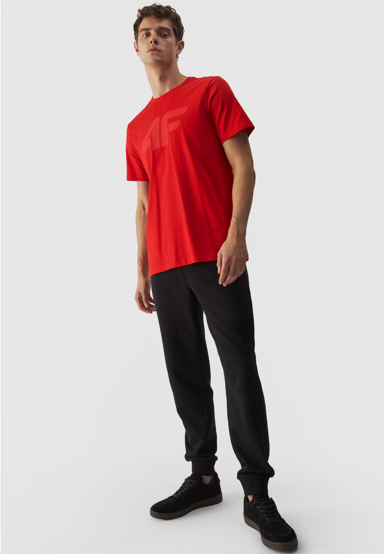 Koszulka Męska 4F Sportowy T-shirt Czerwony Regular 4FWMM00TTSHM1844