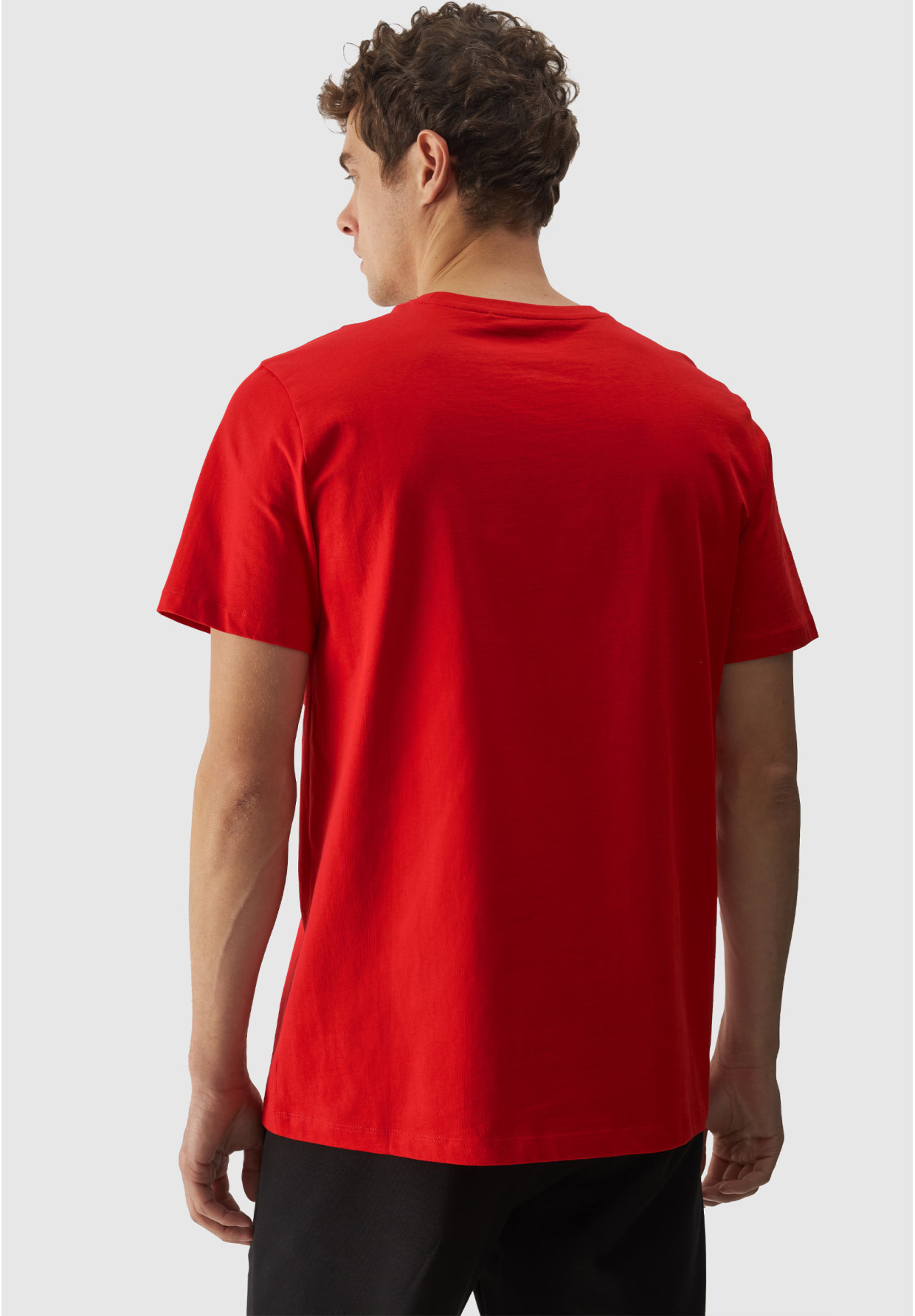 Koszulka Męska 4F Sportowy T-shirt Czerwony Regular 4FWMM00TTSHM1844