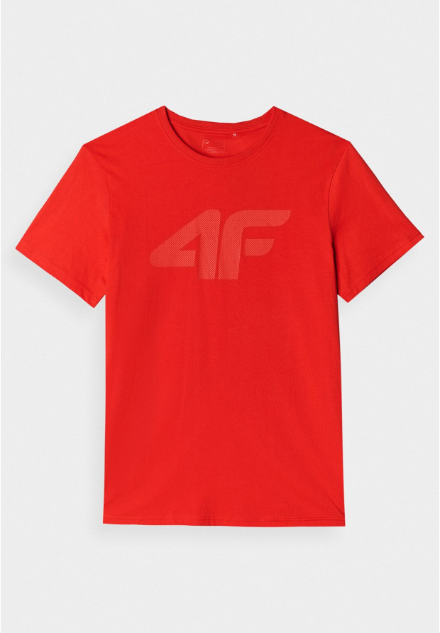 Koszulka Męska 4F Sportowy T-shirt Czerwony Regular 4FWMM00TTSHM1844