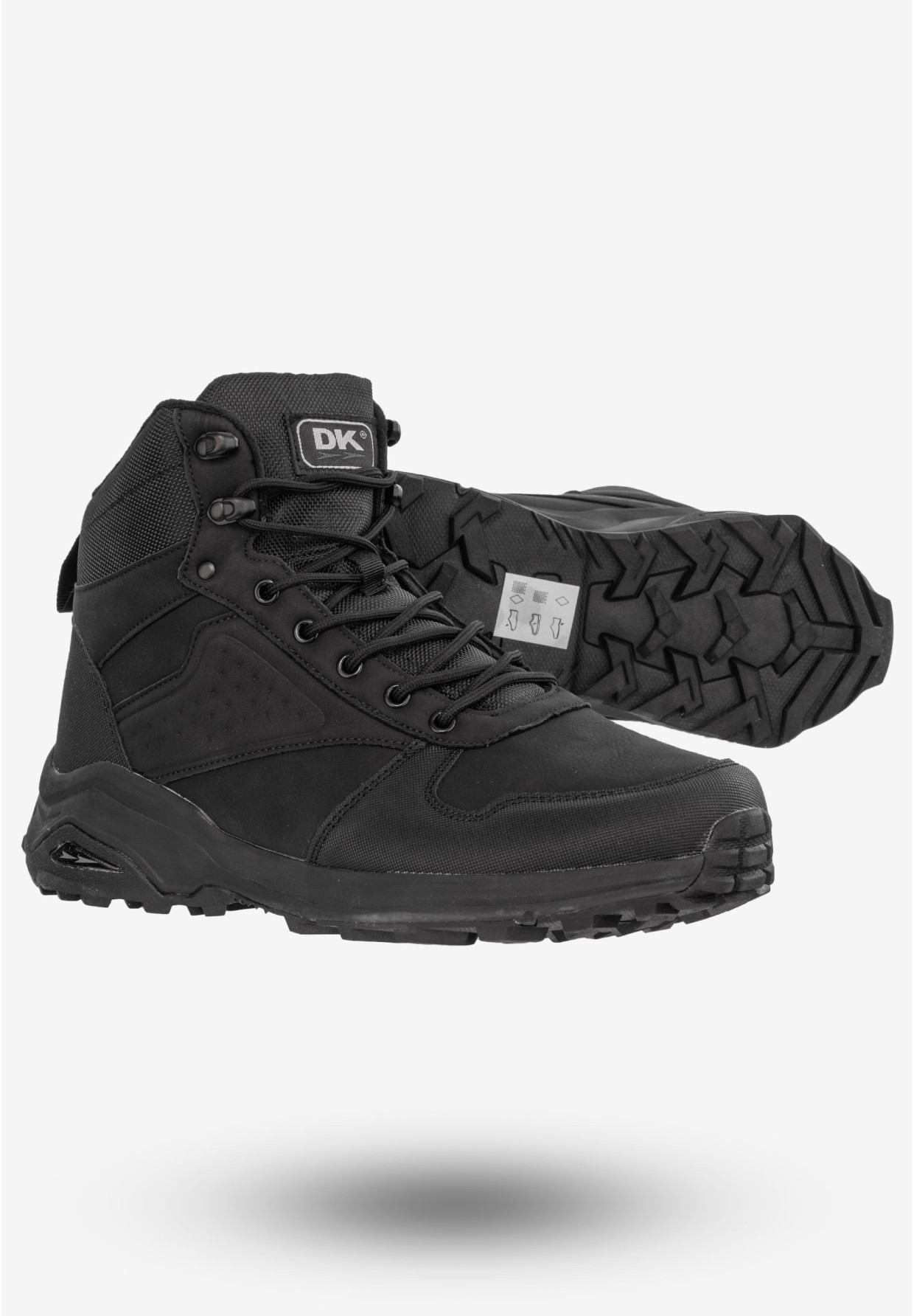 Trekkingi Męskie Buty Trzewiki na Zimę Czarne DK VB17157