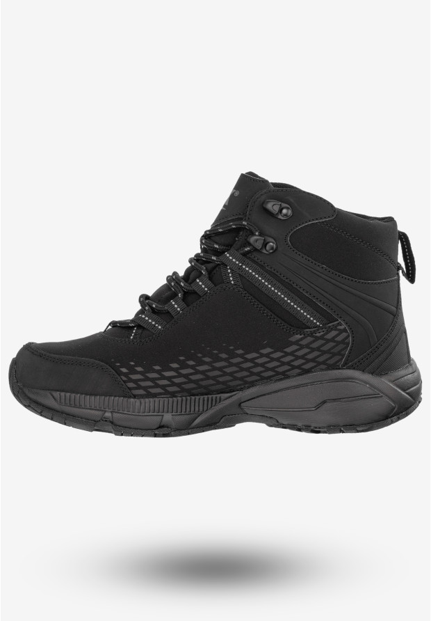 Trekkingi Męskie Buty Trzewiki Na Zimę Czarne DK 1998 Aqua Soft Shell