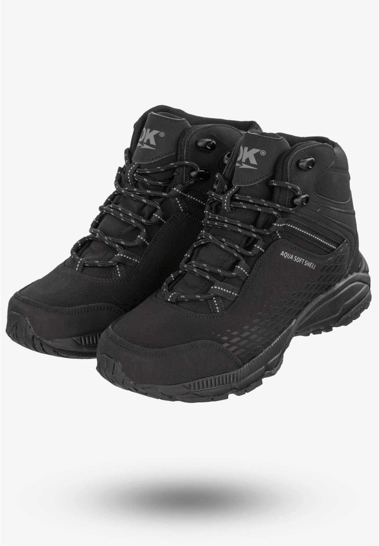 Trekkingi Męskie Buty Trzewiki Na Zimę Czarne DK 1998 Aqua Soft Shell