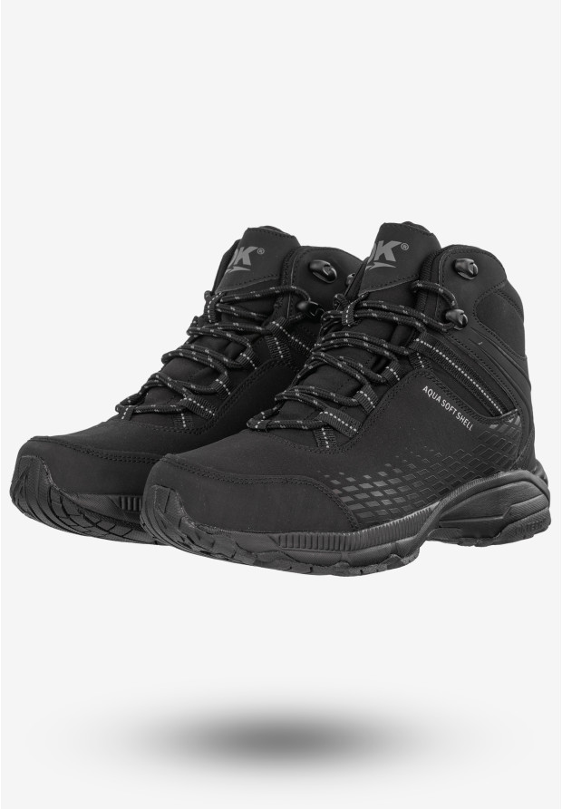 Trekkingi Męskie Buty Trzewiki Na Zimę Czarne DK 1998 Aqua Soft Shell