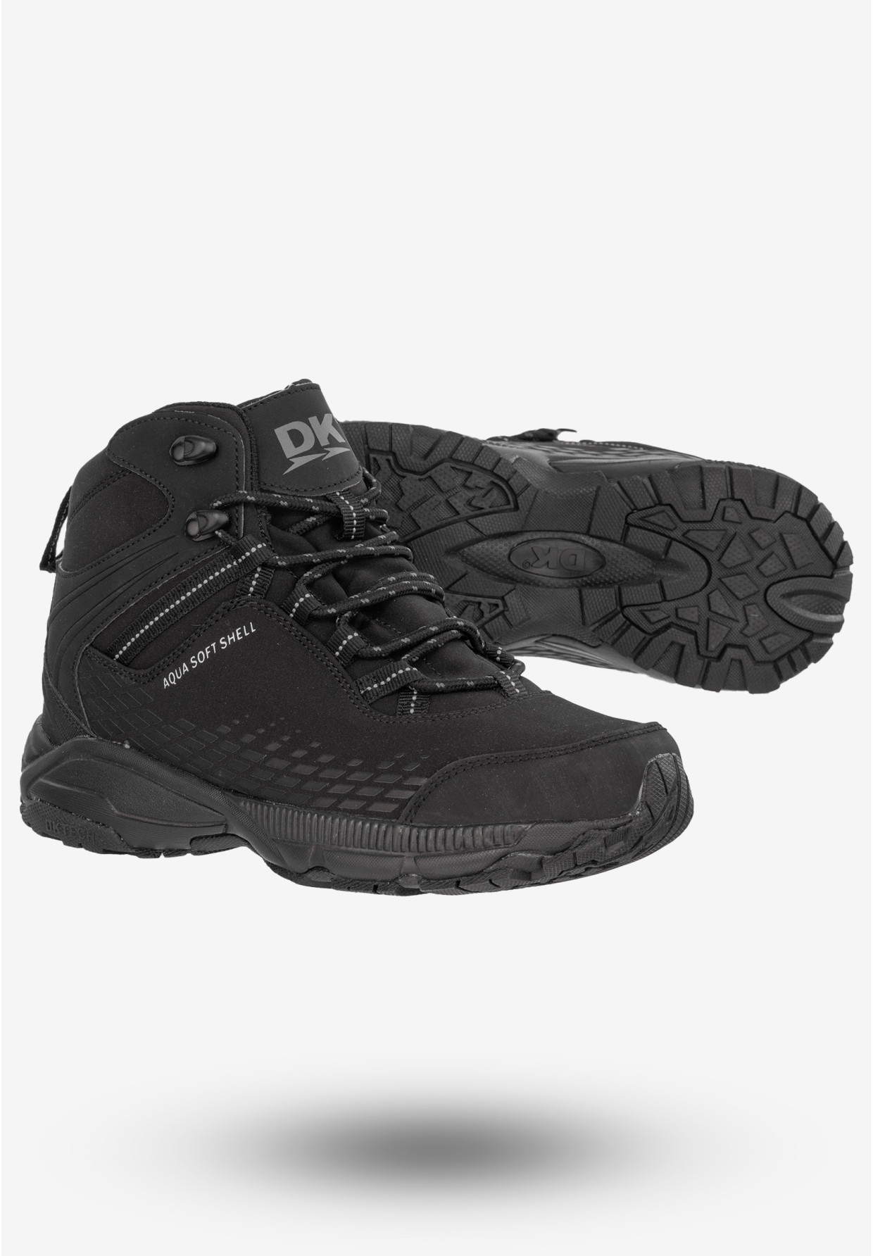 Trekkingi Męskie Buty Trzewiki Na Zimę Czarne DK 1998 Aqua Soft Shell