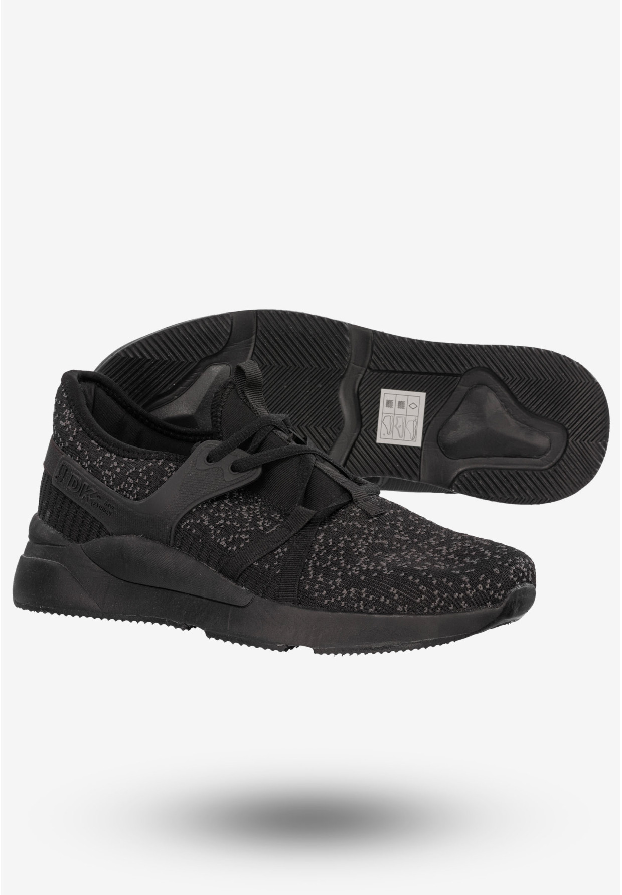 Sneakersy Męskie Buty Sportowe Treningowe Czarne DK SY19009