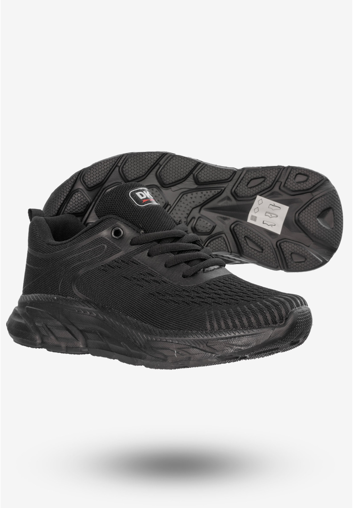 Sneakersy Damskie Buty Sportowe Do Biegania Czarne DK EV1112