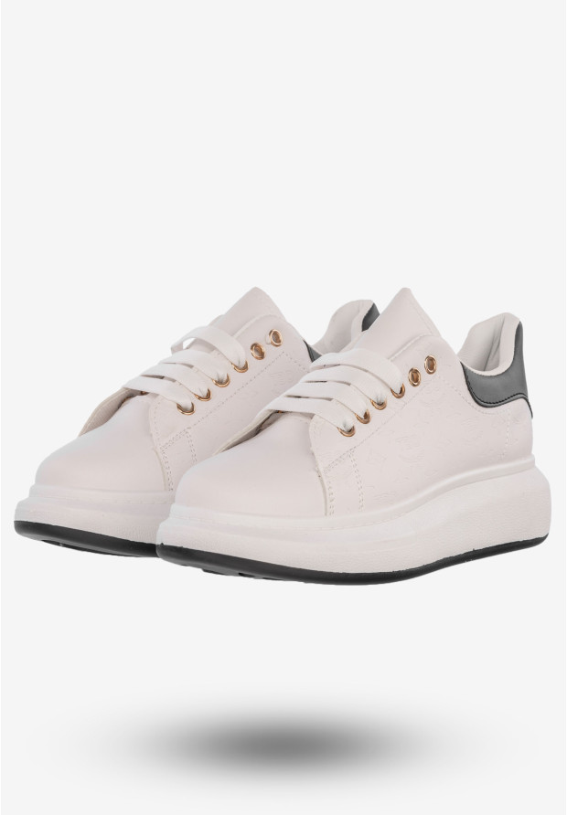 Sneakersy Damskie Tenisówki Buty Na Platformie Białe DML923-9A