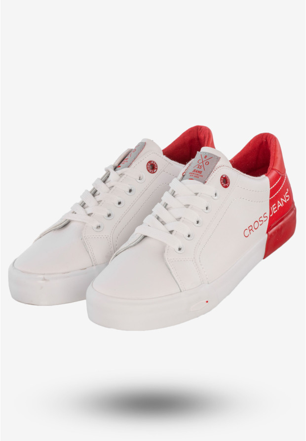 Tenisówki Damskie Trampki Buty Ekoskóra Cross Jeans Białe EE2R4016C