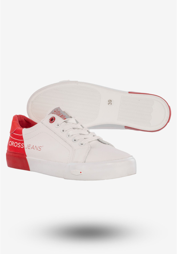 Tenisówki Damskie Trampki Buty Ekoskóra Cross Jeans Białe EE2R4016C