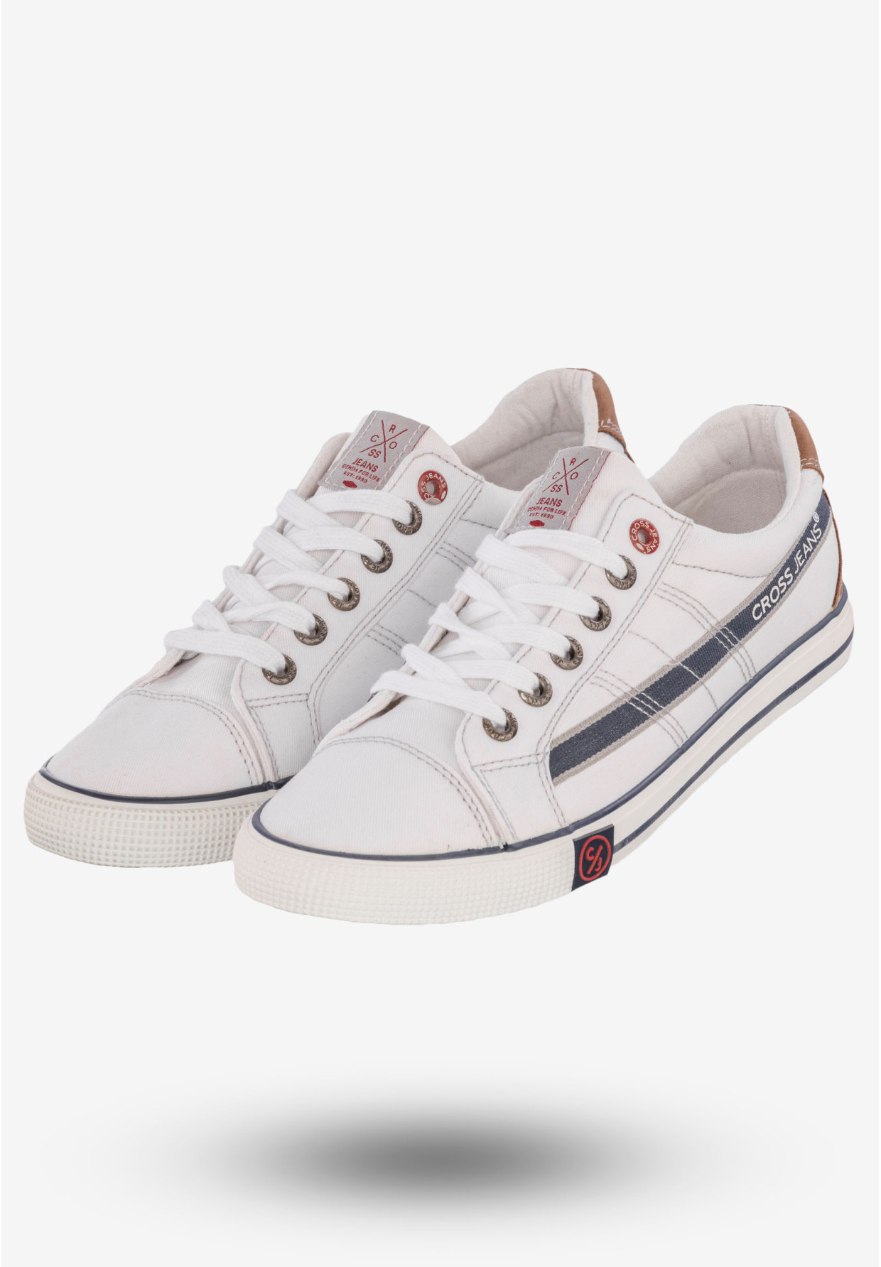 Tenisówki Męskie Trampki Buty Cross Jeans Białe FF1R4042C