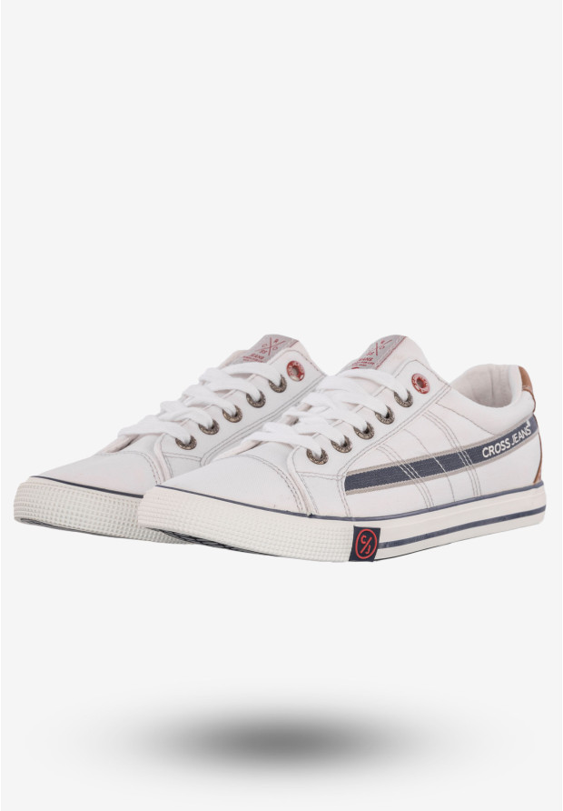 Tenisówki Męskie Trampki Buty Cross Jeans Białe FF1R4042C