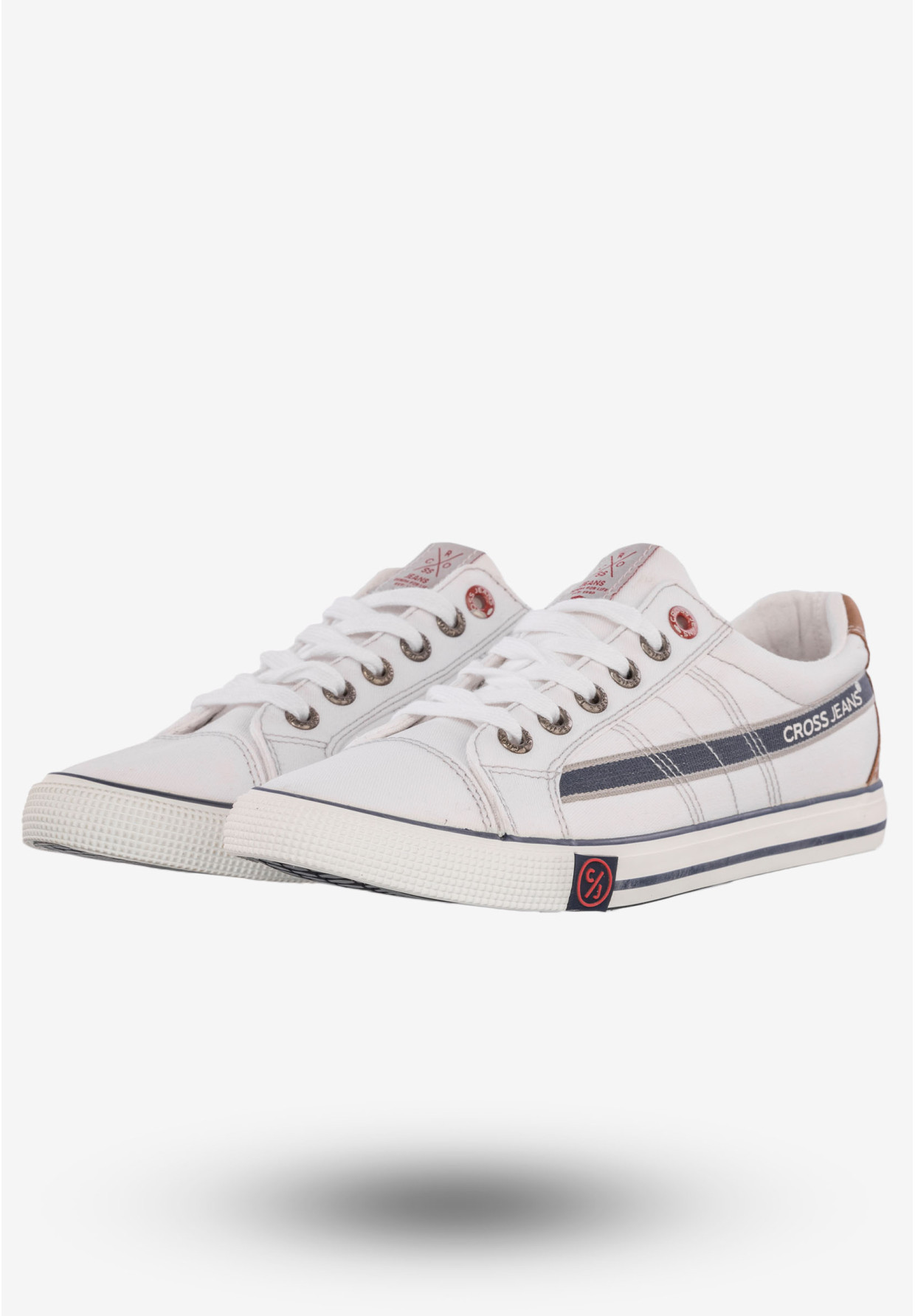 Tenisówki Męskie Trampki Buty Cross Jeans Białe FF1R4042C