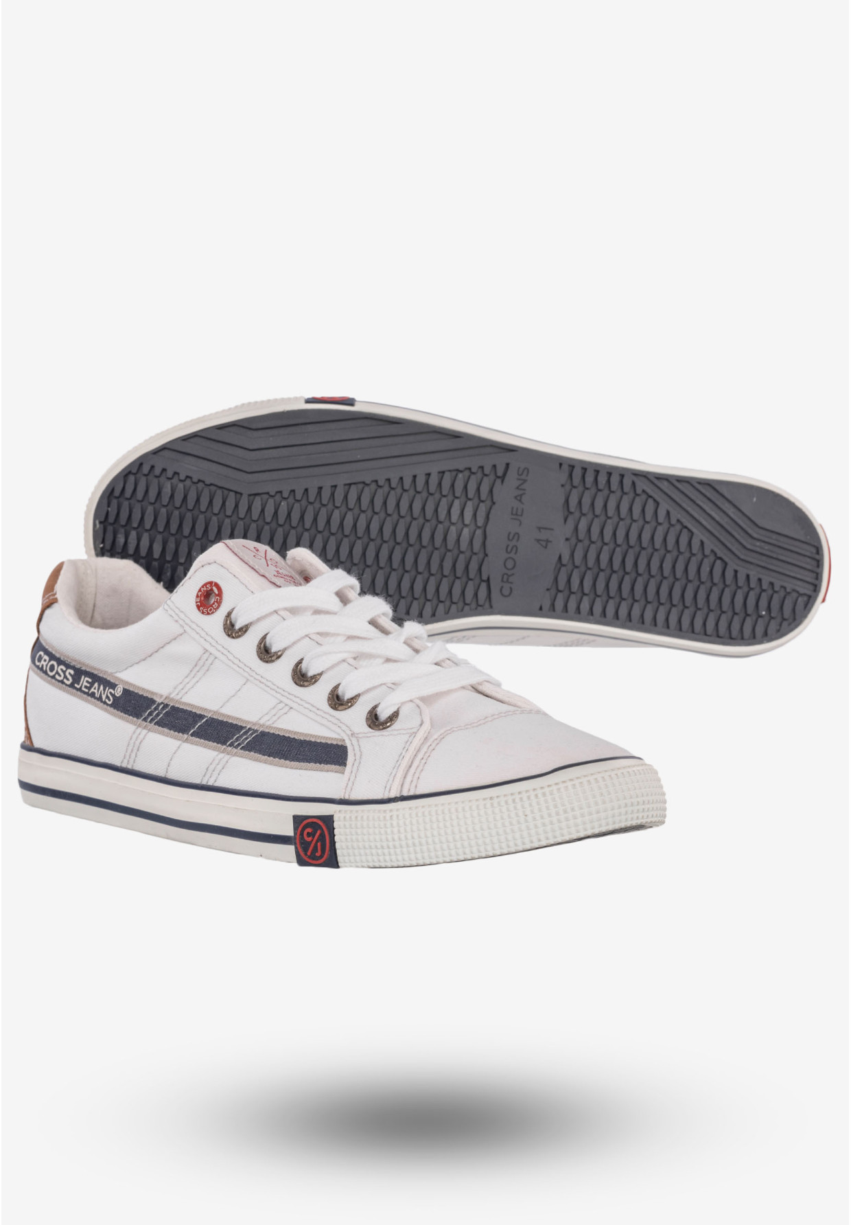 Tenisówki Męskie Trampki Buty Cross Jeans Białe FF1R4042C