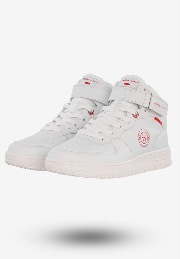 Sneakersy Damskie Buty Sportowe Ekoskóra Cross Jeans Białe EE2R4145C