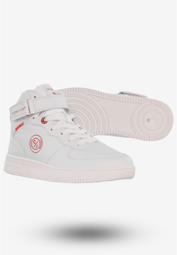 Sneakersy Damskie Buty Sportowe Ekoskóra Cross Jeans Białe EE2R4145C