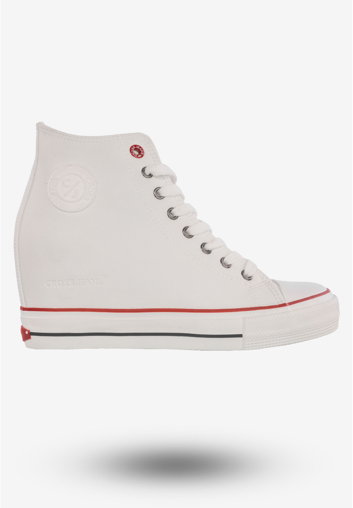 Trampki Damskie Buty Na Koturnie Półbuty Cross Jeans Białe II2R4024C