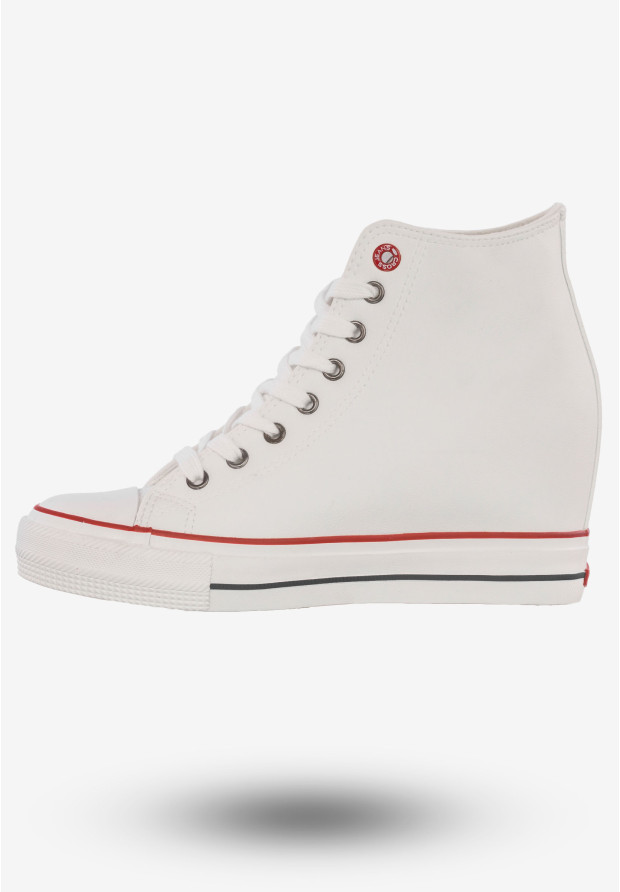 Trampki Damskie Buty Na Koturnie Półbuty Cross Jeans Białe II2R4024C