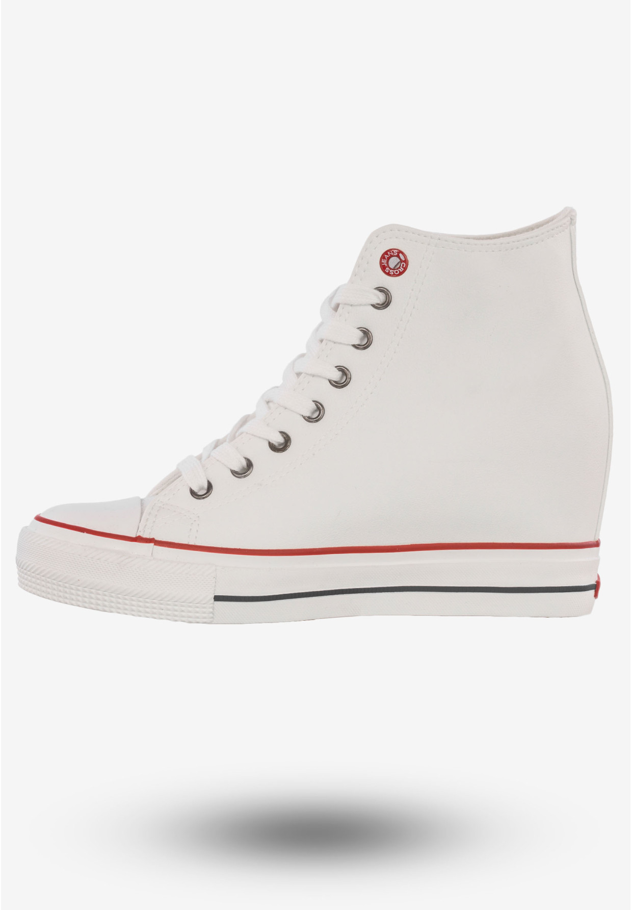 Trampki Damskie Buty Na Koturnie Półbuty Cross Jeans Białe II2R4024C