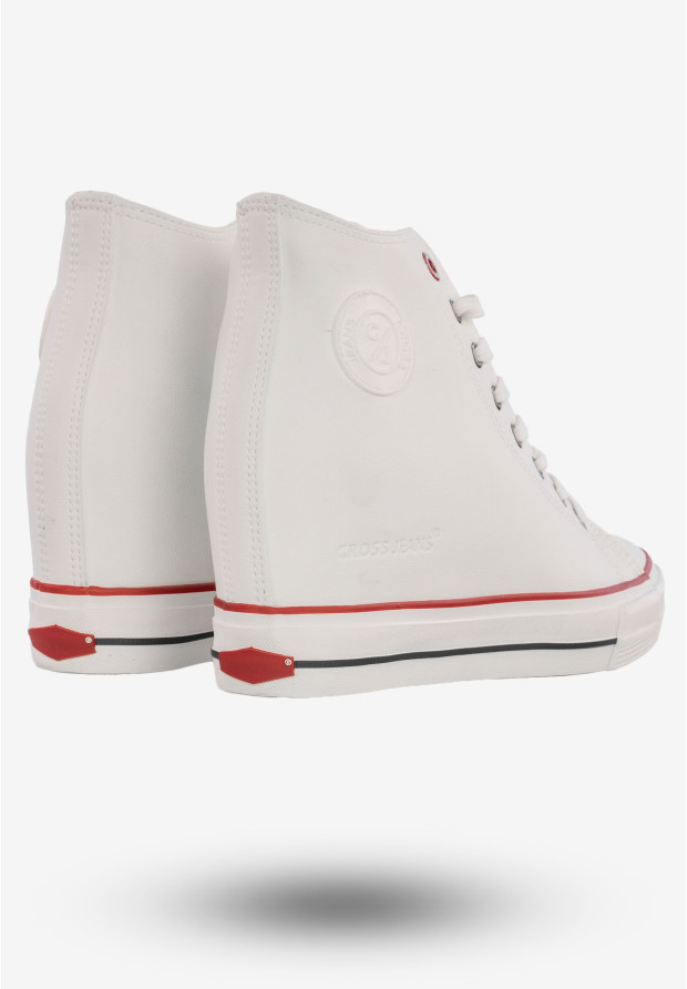 Trampki Damskie Buty Na Koturnie Półbuty Cross Jeans Białe II2R4024C