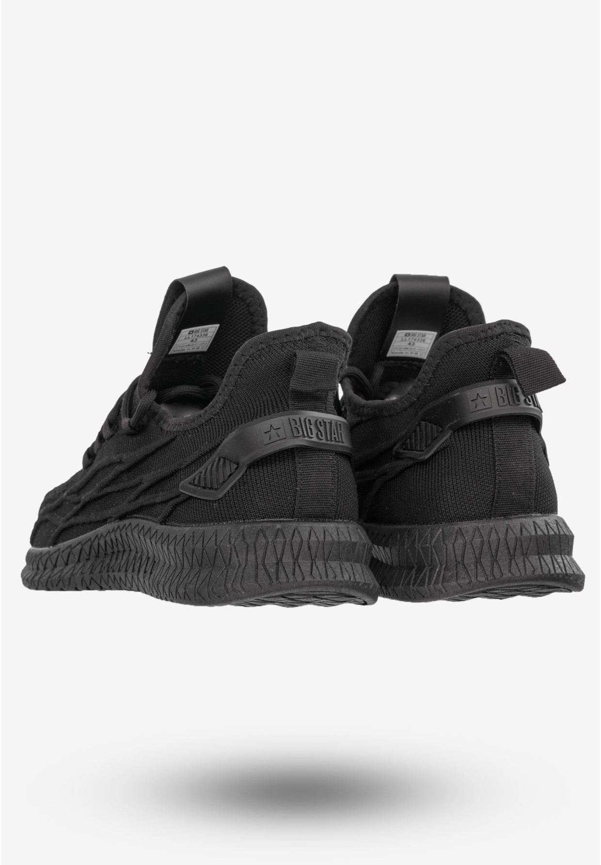 Sneakersy Męskie Buty Wsuwane Sportowe BIG STAR Czarne LL174336