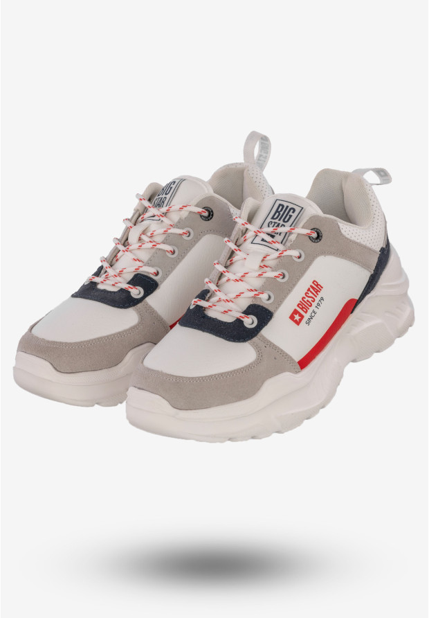 Snekaresy Damskie Buty Na Platformie Sportowe BIG STAR Białe II274283
