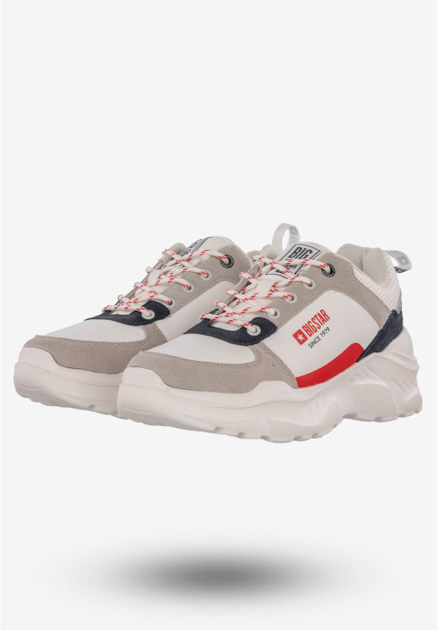 Snekaresy Damskie Buty Na Platformie Sportowe BIG STAR Białe II274283