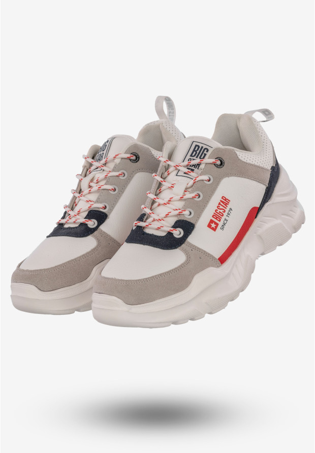 Snekaresy Damskie Buty Na Platformie Sportowe BIG STAR Białe II274283